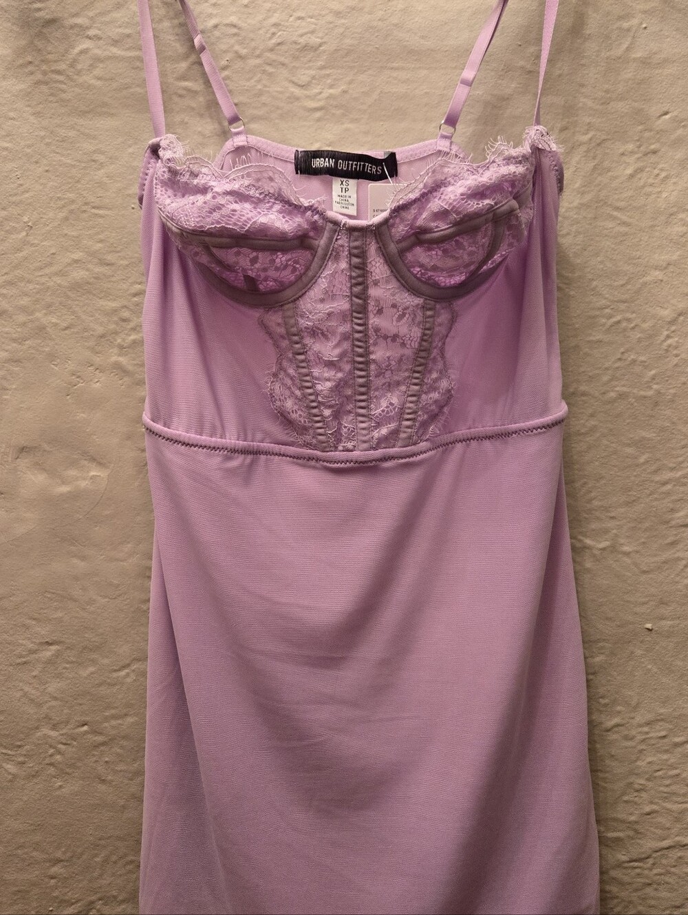 NWT Urban Outfitters Lavender Lace Bustier Mini Dress XS Fairycore - Picture 7 of 13